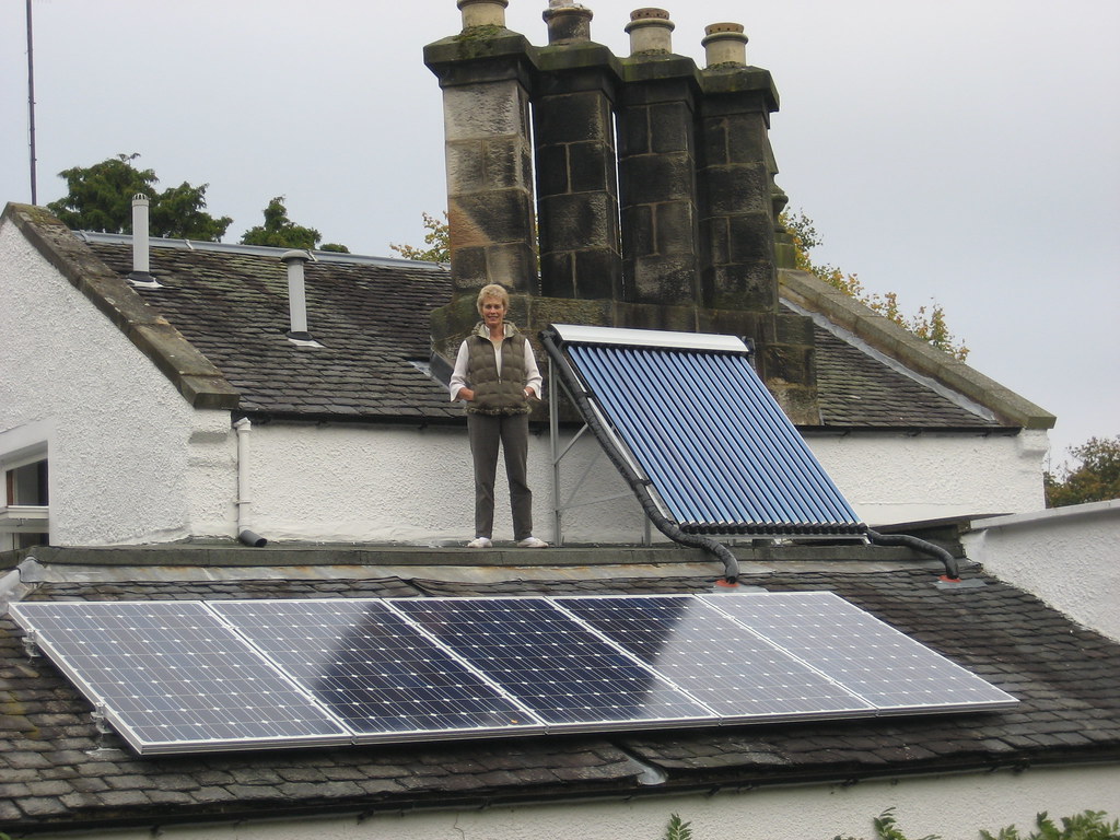 Rooftop solar panels in Lasswade, Scotland