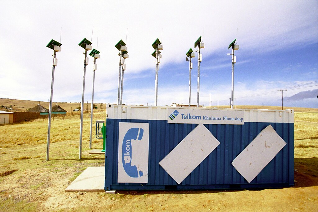 Solar panels and telephones in Qunu