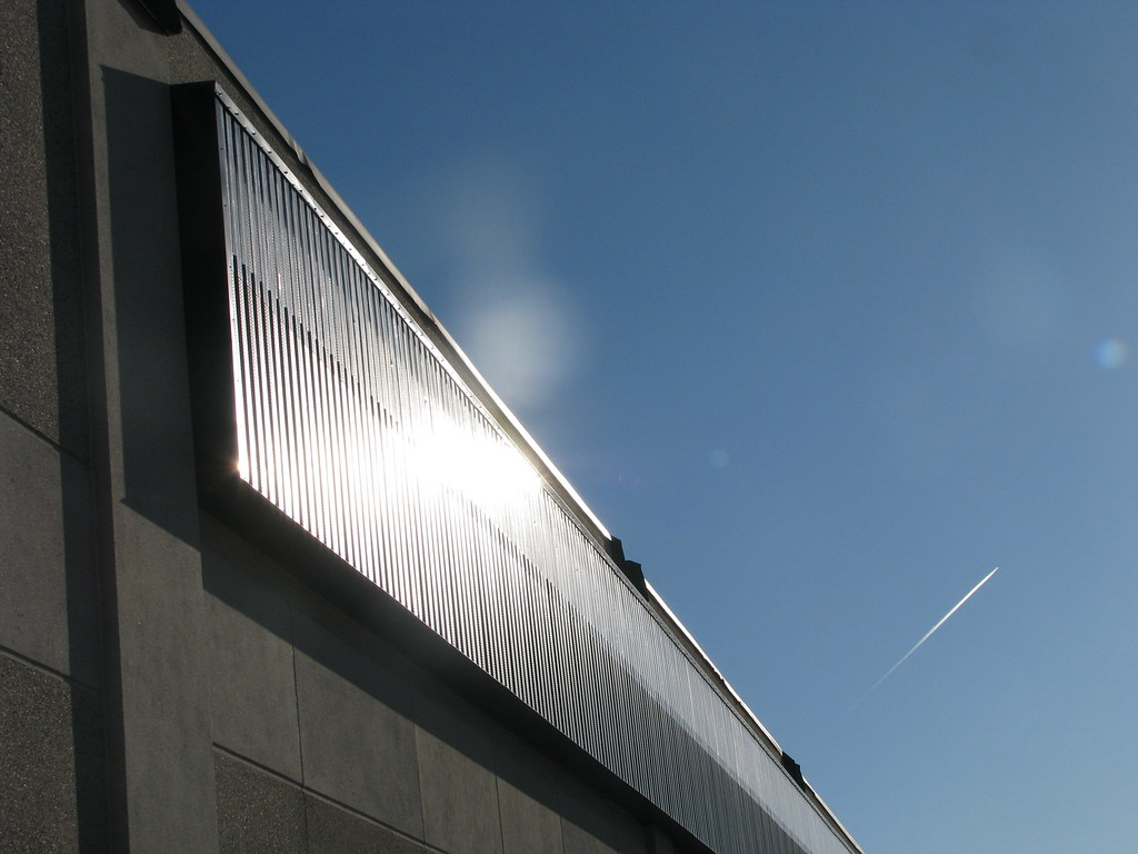 Solar panels generate heat for warehouse under construction