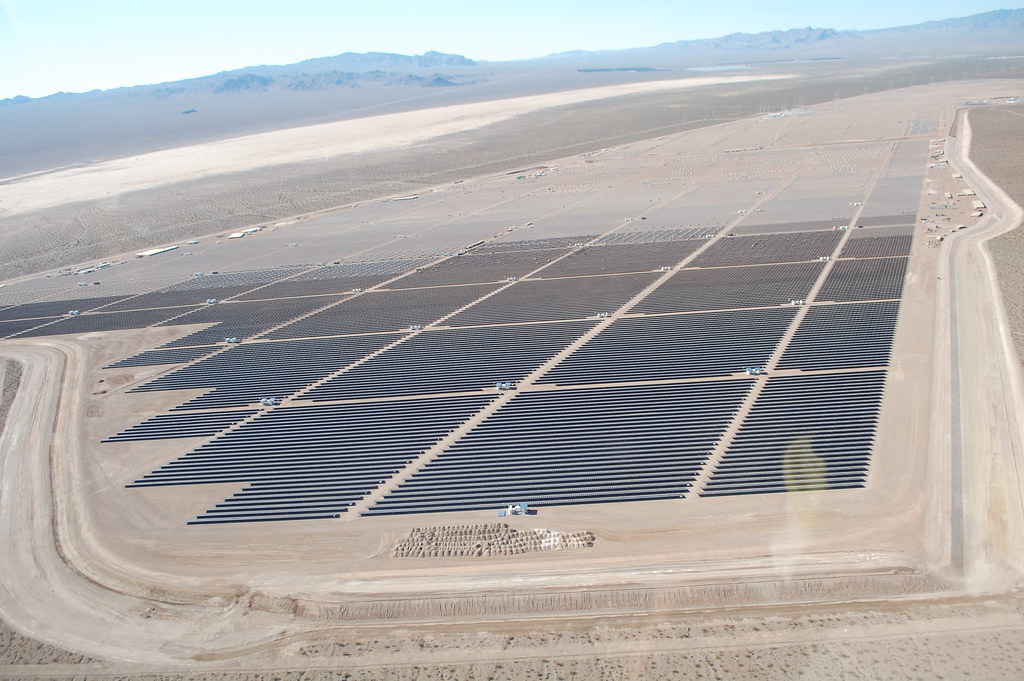 Solar panels in the desert